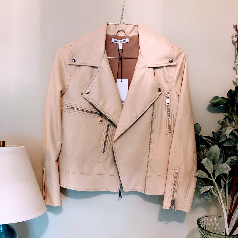 Beige Faux Leather Jacket BRAND NEW!